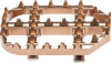 A high-resolution studio product photograph of a ProTaper Footpeg Standard Cleat Kit, set against a clean white background. Displayed at a three-quarter angle, the replacement cleat features a durable cast construction with an aggressive, full-coverage tooth pattern engineered for maximum boot grip. Designed with an open grid structure to prevent mud and debris buildup, this standard-height cleat retains factory ergonomics while offering easy bolt-on installation and long-lasting durability for off-road riders.
