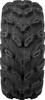 A high-resolution studio product photograph of a QuadBoss QBT672 Radial Mud ATV/UTV tire in size 27x11R12, set against a clean white background. Displayed at a front-three-quarter angle, the heavy-duty rear radial mud ATV/UTV tire features an aggressive directional V-tread pattern with deep center lugs, wide self-cleaning cleanout channels, and stepped sidewall tread elements for maximum mud traction and side-bite. Constructed with an 8-ply rated radial carcass, the durable black rubber casing displays crisp embossed sidewall text including "QUADBOSS", "QBT672", and "27x11R12".