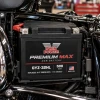 Twin Power GYZ-32HL Premium MAX 500 CCA battery installed in a motorcycle battery compartment