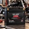 Twin Power GYZ-20HL Premium MAX AGM motorcycle battery 320 CCA in a motorcycle workshop