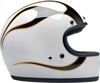 BILTWELL Gringo Helmet - Flames - White/Black - 2XL 1002-561-506