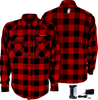 GERBING HEATED CLOTHING 7 V Battery Heated Flannel Shirt - Red/Black - Medium GER7VFS-RB-M