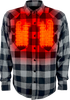 GERBING HEATED CLOTHING 7 V Battery Heated Flannel Shirt - Gray/Black - XL GER7VFS-BG-XL