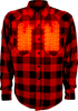 GERBING HEATED CLOTHING 7 V Battery Heated Flannel Shirt - Red/Black - 3XL GER7VFS-RB-3XL