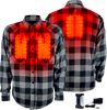 GERBING HEATED CLOTHING 7 V Battery Heated Flannel Shirt - Gray/Black - Medium GER7VFS-BG-M