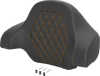 SADDLEMEN Deluxe Tour Pack Sissy Bar Pad - Carbon Fiber - Orange Lattice Stitch 071020703