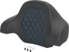 SADDLEMEN Deluxe Tour Pack Sissy Bar Pad - Carbon Fiber - Blue Lattice Stitch 071020701