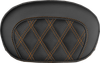 SADDLEMEN Mini Contour Sissy Bar Pad - Lattice Stitch - Orange Stitch 061018403