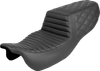 SADDLEMEN Step-Up Seat - Front Tuck-n-Roll/Rear Lattice Stitch - FLRT/FLTRT '15-'25 815-07-176