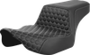 SADDLEMEN Step-Up Seat - Extended Reach - Front Honeycomb - Silver Stitch - FL '23-'24 823-07-17805