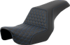 SADDLEMEN Step-Up Seat - Honeycomb - Blue Stitching - Dyna '06-'17 806-04-17701
