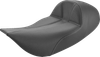SADDLEMEN Dominator Solo Seat - Extended Reach - w/o Backrest - Black w/ Gray Stitching - FLHR/FLHX '97-'07 897-06-0042
