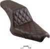 SADDLEMEN Step-Up Seat - Full Lattice Stitch - Brown - Bolt '13-'24 Y13-16-175BR
