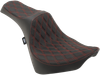 DRAG SPECIALTIES SEATS Predator III Seat - Double Diamond - Red Stitching - FL/FX '18-'23 0802-1147
