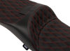 DRAG SPECIALTIES SEATS Extended Reach Freedom Seat - Vinyl - Double Diamond - Red Stitch - FLT/FLH '09-'25 4696D