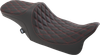 DRAG SPECIALTIES SEATS Predator III 2-Up Seat - Double Diamond - Red Thread - FL '99-'07 0801-1310