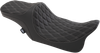 DRAG SPECIALTIES SEATS Predator III 2-Up Seat - Double Diamond - Silver Thread - FL '99-'07 0801-1309