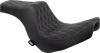 DRAG SPECIALTIES SEATS Predator III 2-Up Seat - Vinyl - Double Diamond - Silver Stitching - FL/FX '18-'24 0802-1493