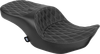DRAG SPECIALTIES SEATS Freedom Seat - Black - Vinyl - Silver Double Diamond Stitch - FLT/FLH '23-'25 4711C