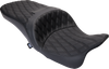 DRAG SPECIALTIES SEATS Freedom Seat - Vinyl - Double Diamond Black Stitch - FLH '09-'23 0801-1481