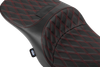 DRAG SPECIALTIES SEATS Freedom Seat - Black - Vinyl - Red Double Diamond Stitch - FLT/FLH '23-'25 4711D