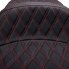 DRAG SPECIALTIES SEATS Freedom Seat - Vinyl - Double Diamond Red Stitch - FLH '97-'07 08011507-4676D
