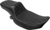 DRAG SPECIALTIES SEATS Extended Reach Predator III Seat - Double Diamond - Black Stitching - Vinyl - FLH/FLT '23-'24 4705B