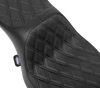 DRAG SPECIALTIES SEATS Extended Reach Predator III Seat - Double Diamond - Black Stitching - Vinyl - FLH/FLT '23-'24 4705B