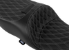 DRAG SPECIALTIES SEATS Freedom Seat - Vinyl - Double Diamond Silver Stitch - FLRT/FLTRT '15-'25 4727C