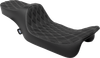 DRAG SPECIALTIES SEATS Predator III Seat - Extended Reach - Double Diamnd - Silver Stitching - FLH/FLT '08-'24 4687C