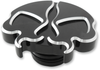 DRAG SPECIALTIES Gas Cap - Non-Vented - Split Skull - Black 78049B