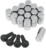 MOOSE OFFROAD Lug Nuts with Valve Stems - 10 mm x 1.25 - Chrome - Tapered - 16 Pack SP300MO208