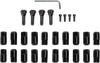 MOOSE OFFROAD Lug Nuts with Valve Stems - 12 mm x 1.50 - Black - Flat - 20 Pack SP300MO207B-20
