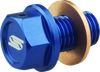 SCAR RACING Magnetic Drain Plug - Oil - Blue - Yamaha MODP100