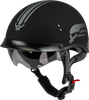 Hh 65 Retribution Helmet W/Peak Matte Black/Silver Lg