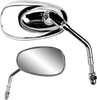PARTS UNLIMITED Mirror - Side View - Oval - Short - Chrome 17043