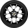 COASTAL MOTO Largo Rear Wheel - Black Cut (18") | Dunlop AE2 Tire (180/55B18) PKG2-LAR185BC-ABST