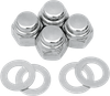 COLONY Cap Nuts with Washers - Rocker Shaft End - Hex - '66-'84 Big Twin/Sportster 8400-8