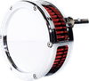 FEULING PARTS Slim BA Air Cleaner Kit - Chrome - Red Filter - Twin Cam 5447-S