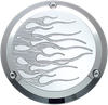 JOKER MACHINE Derby Cover - Flame - Chrome - 3 Hole 921017FC