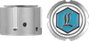 FIGURATI DESIGNS Axle Nut Cover - Front - Stainless Steel - Legends Suspension Logo - Silver FD02-FAC-SS