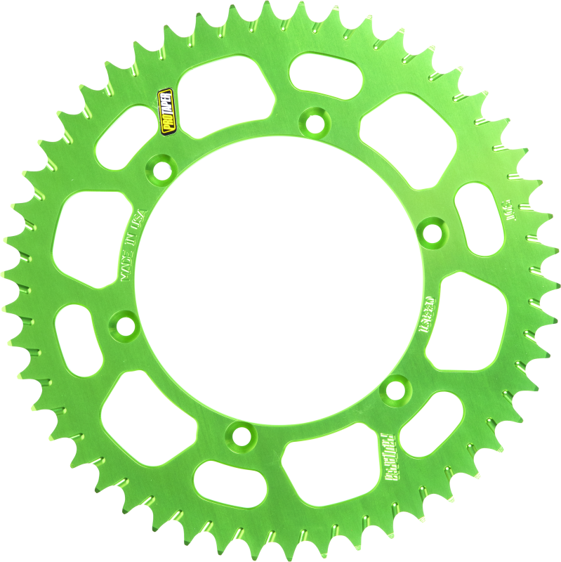 ProTaper Kawasaki Rear Green Sprocket with 51 Teeth - CNC Machined, Angled Mud Groove Design