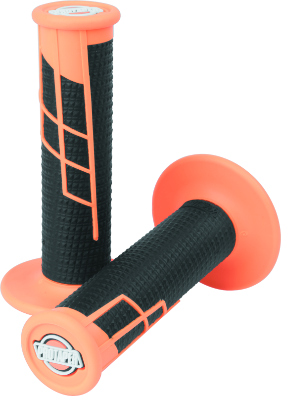 ProTaper Clamp-On 1/2 Waffle Grip - Neon Orange and Black for Honda CRF Models