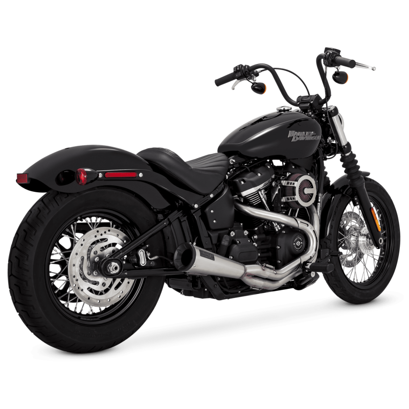 Vance & Hines HD Softail Fat Bob 2018-2022 Stainless Steel 2-into-1 Upsweep Exhaust with PCX Technology