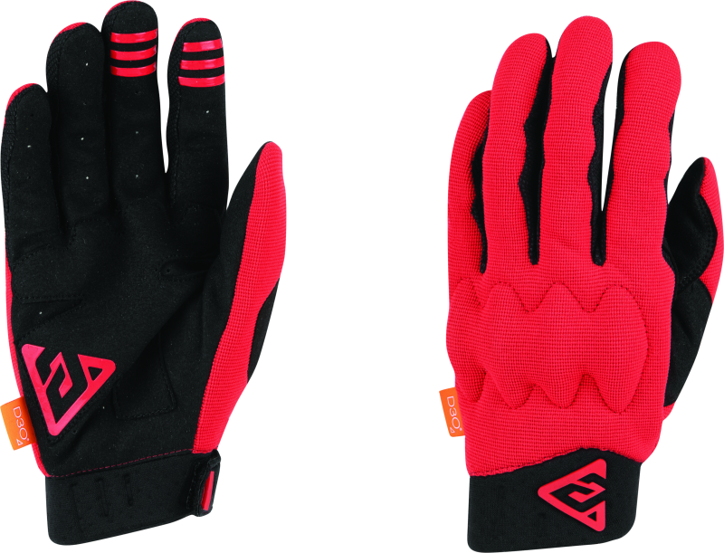 Answer Paragon Gloves Red/Black - Small | High-Performance Powersports Glove with D30 Protection and Clarino Leather