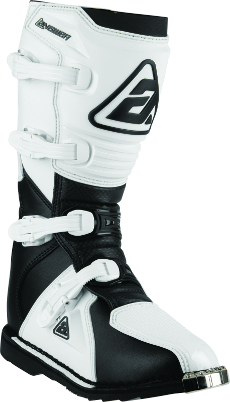 Answer AR1 Motocross Boots Black/White Size 12 – Durable Lightweight Protective Gear