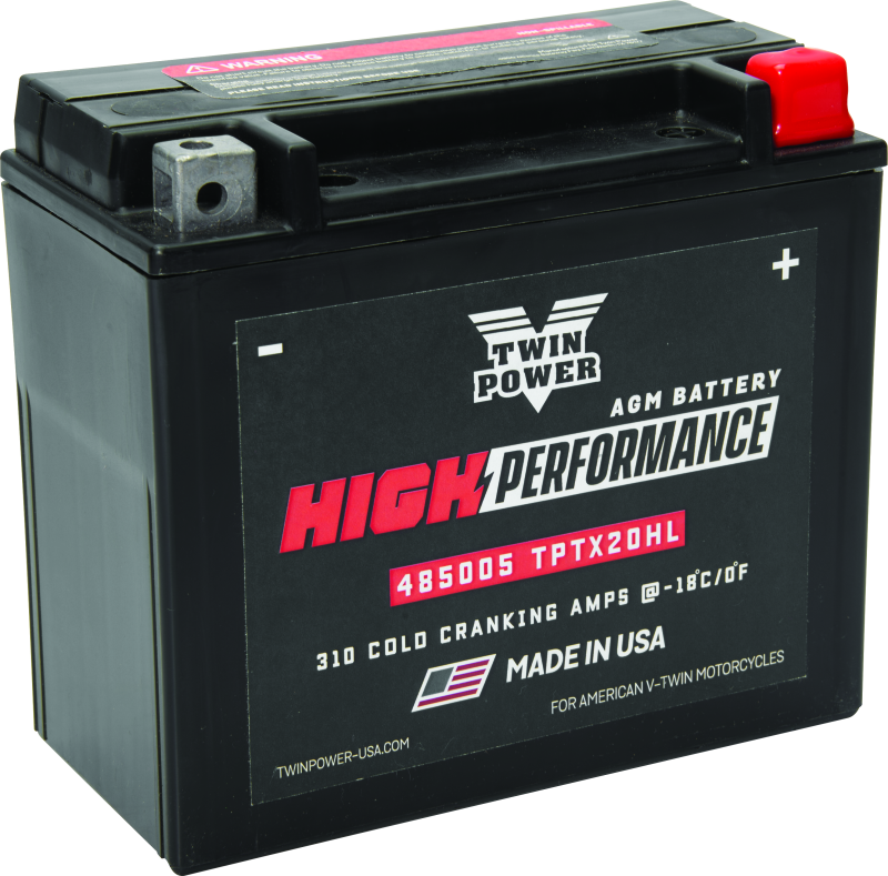 Twin Power YTX-20HL High-Performance AGM Battery for Harley Davidson | Made in USA