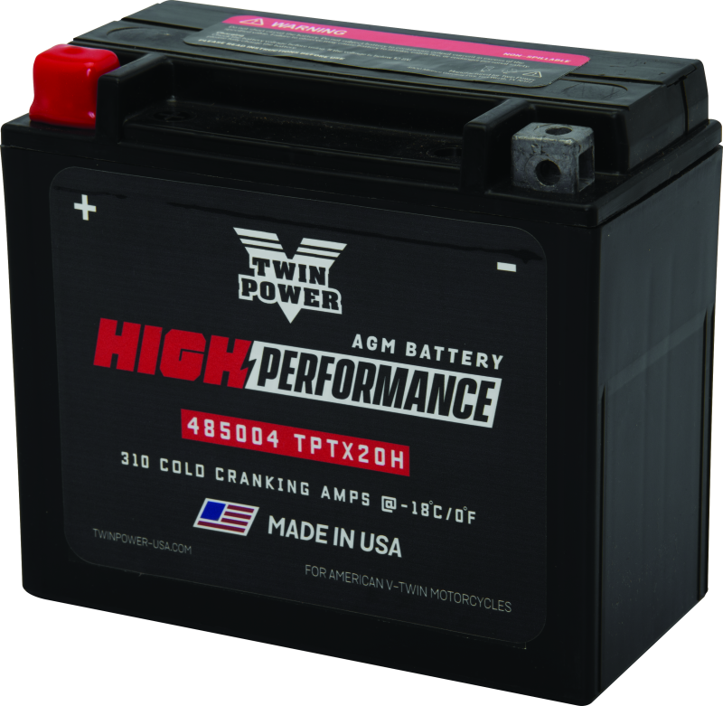 Twin Power YTX-20H High Performance AGM Battery for Harley Davidson - Made in USA