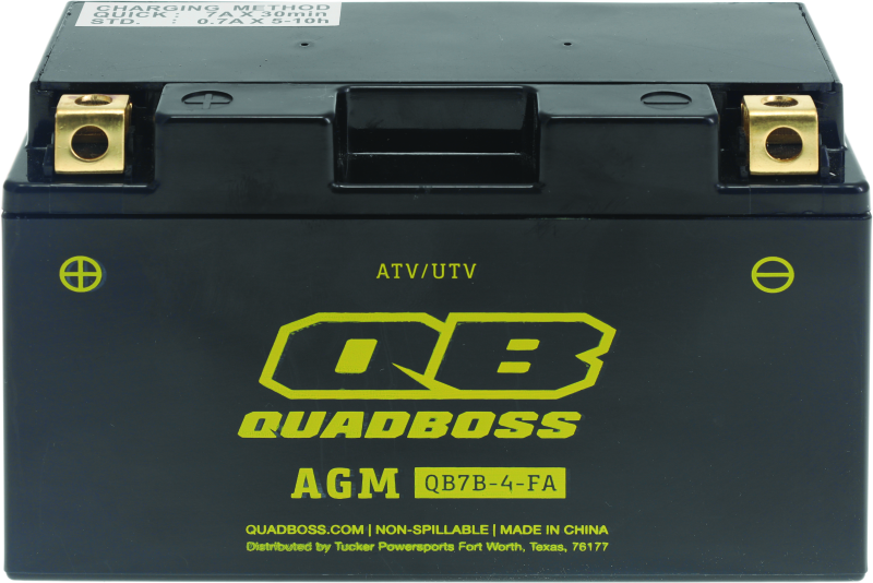 QuadBoss Maintenance-Free AGM Battery QB7B-4-FA for Yamaha YFZ450 and Can-Am DS 450 X Models
