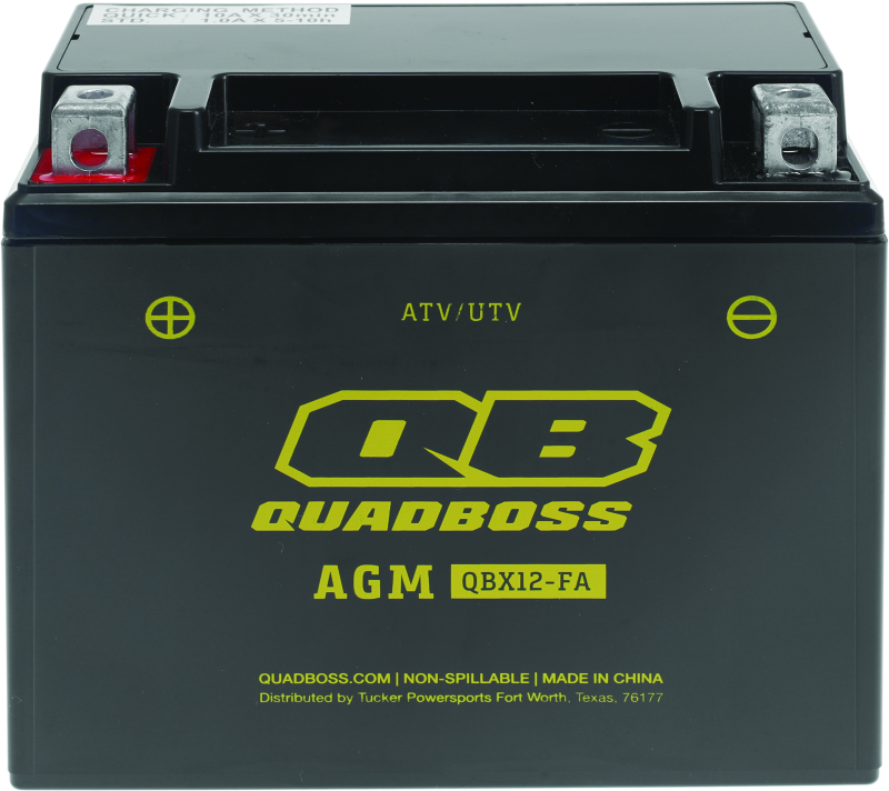 QuadBoss Maintenance-Free AGM Battery QBX12-FA for Honda ATVs and UTVs